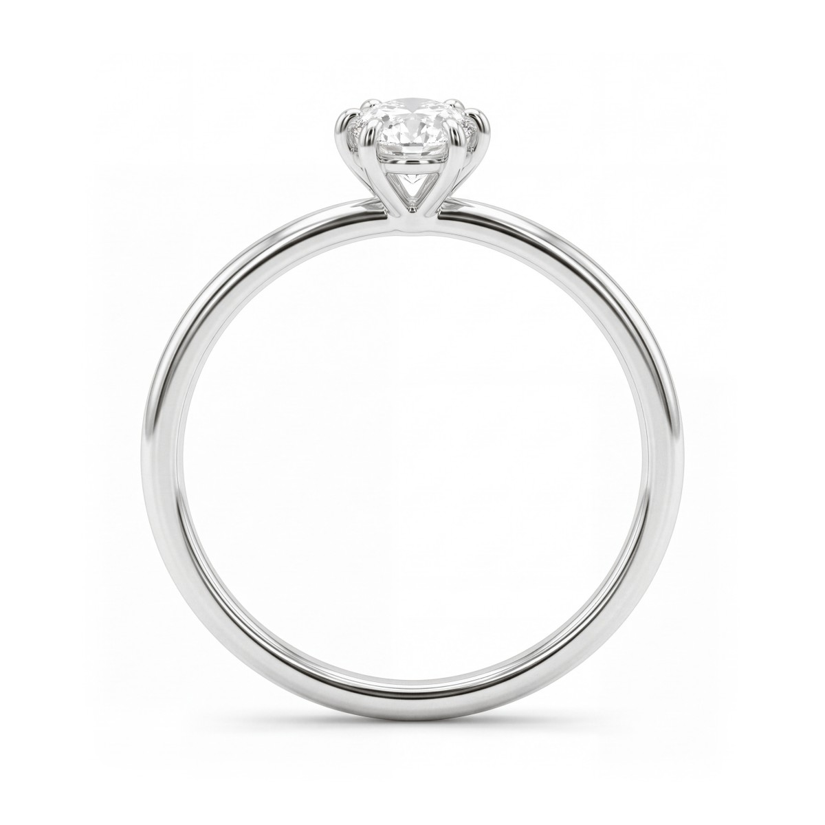 Mignon - pierścionek solitaire z owalnym moissanitem w sześciu łapkach