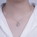 Valoria - Wisiorek z moissanitem w kształcie serca z aureolą