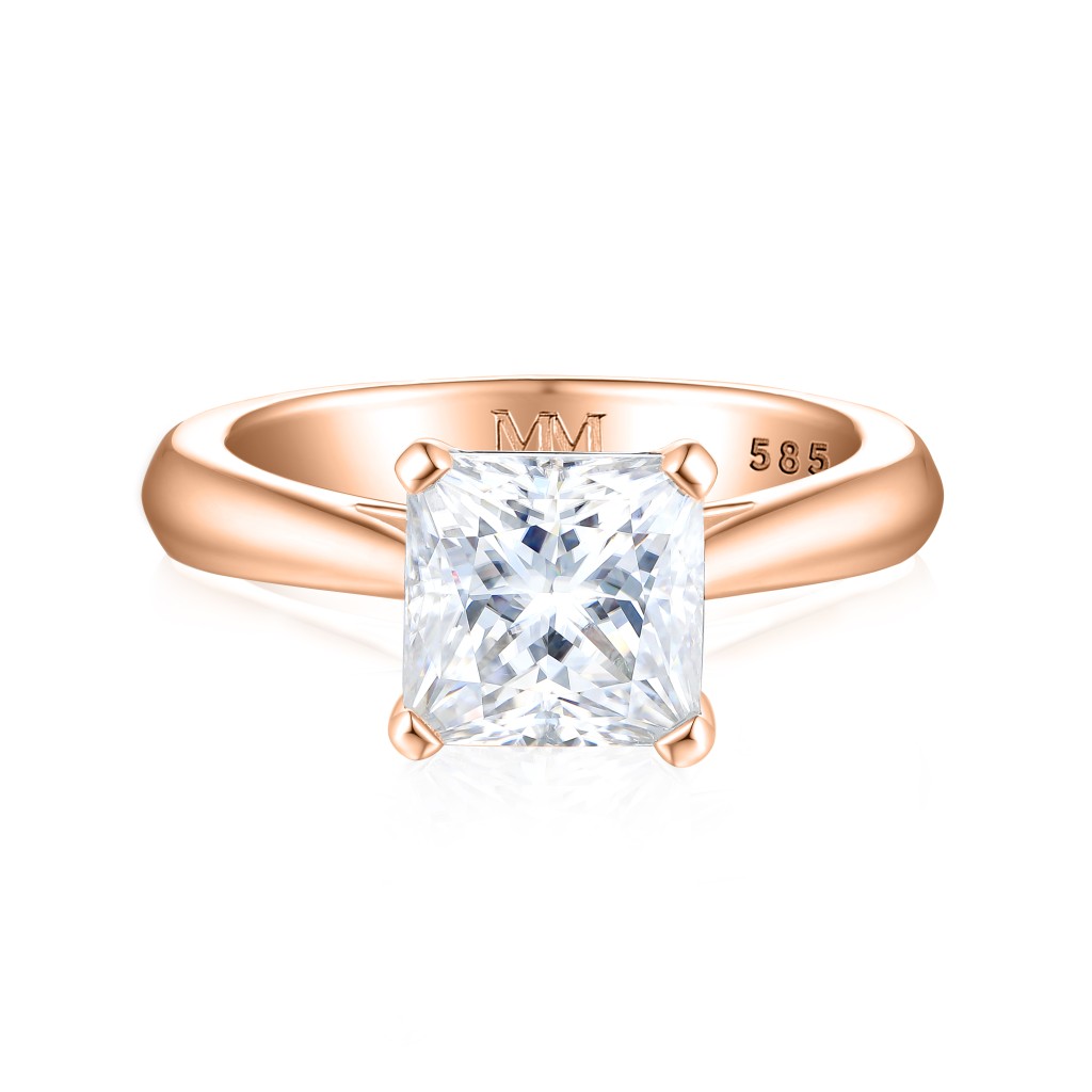 Iris – Pierścionek Solitaire z Moissanitem | Szlif Princess
