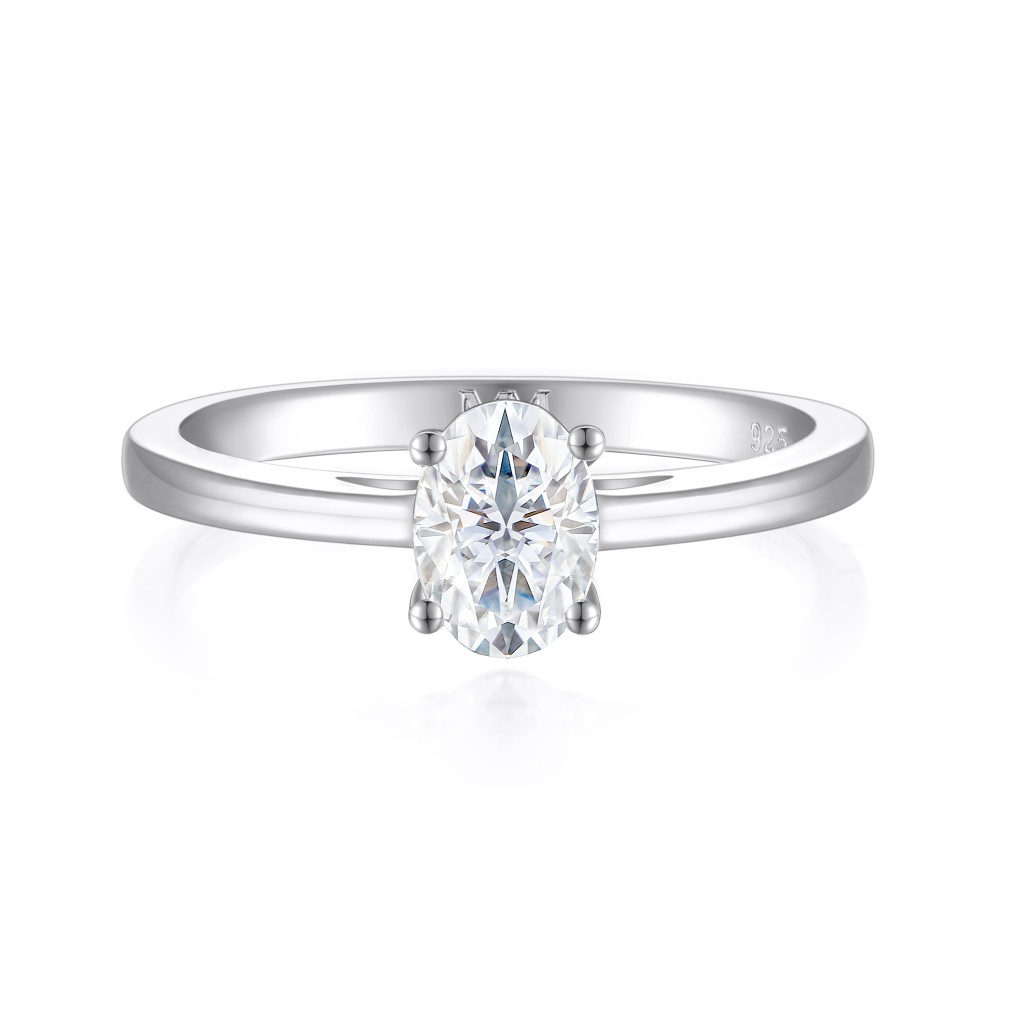 Eloise - Pierścionek z Moissanitem Solitaire | Szlif Owalny