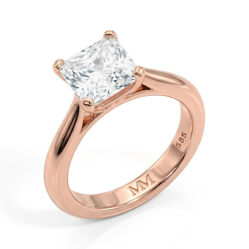 Iris – Pierścionek Solitaire z Moissanitem | Szlif Princess