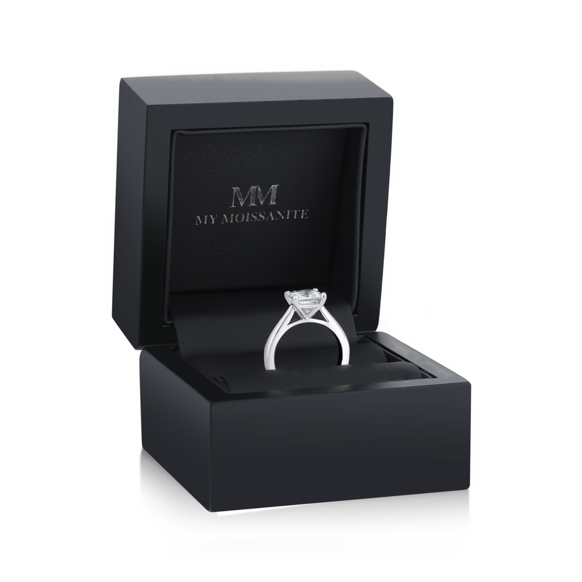Iris - Pierścionek Solitaire z Moissanitem | Szlif Princess