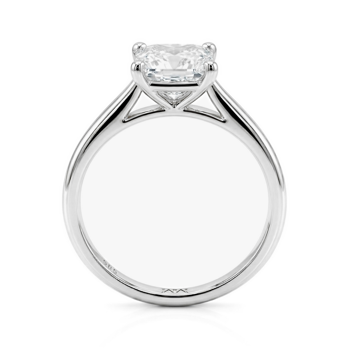Iris - Pierścionek Solitaire z Moissanitem | Szlif Princess