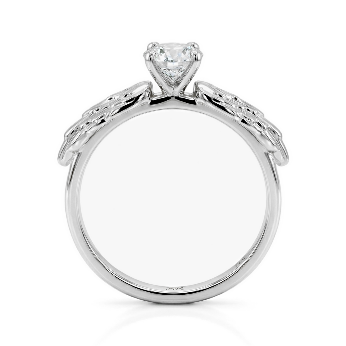 Feathra - Pierścionek Moissanite z Złotym Zniczem Harry'ego Pottera z Skrzydlatymi Akcentami