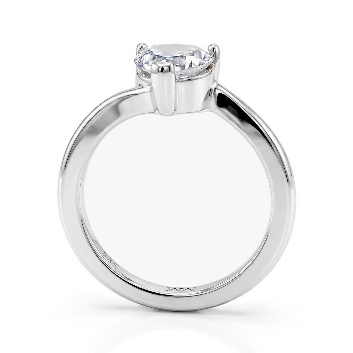 Amora - Pierścionek Solitaire z Moissanitem | Szlif Serce