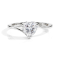 Amora - Pierścionek Solitaire z Moissanitem | Szlif Serce