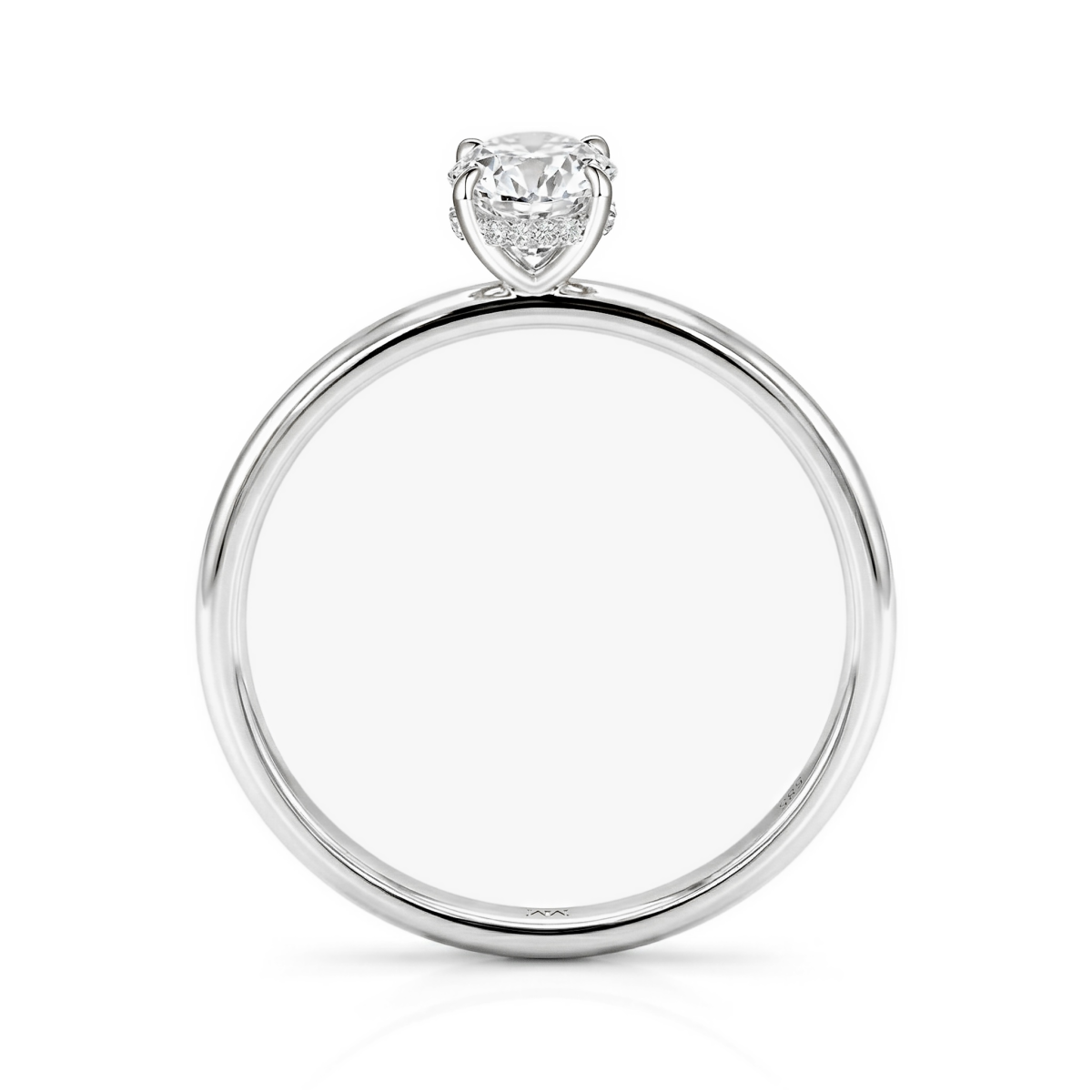 Mystique - Pierścionek Solitaire z Moissanite w Owalnym Szlifie z Hidden Halo | Wedfit