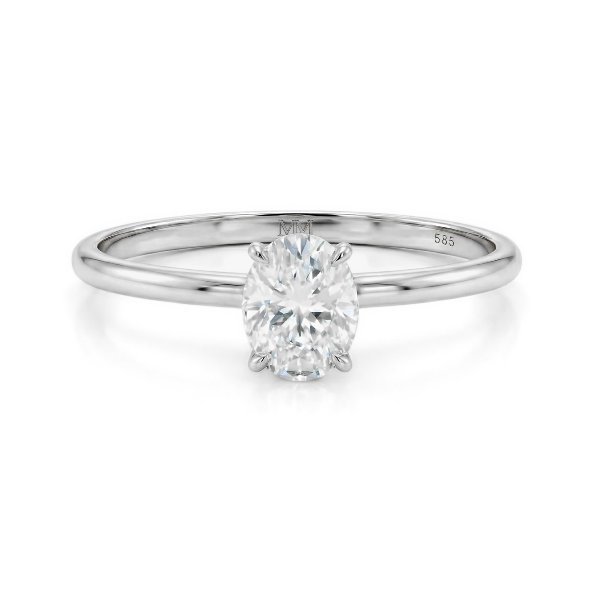 Mystique - Pierścionek Solitaire z Moissanite w Owalnym Szlifie z Hidden Halo | Wedfit