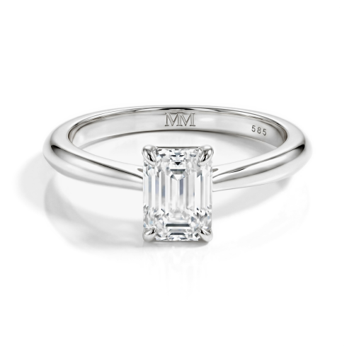 Elysium - Pierścionek Solitaire z Moissanitem | Szlif Szmaragdowy