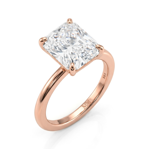 Radiana - Pierścionek Solitaire z Moissanitem w Szlifie Radiant