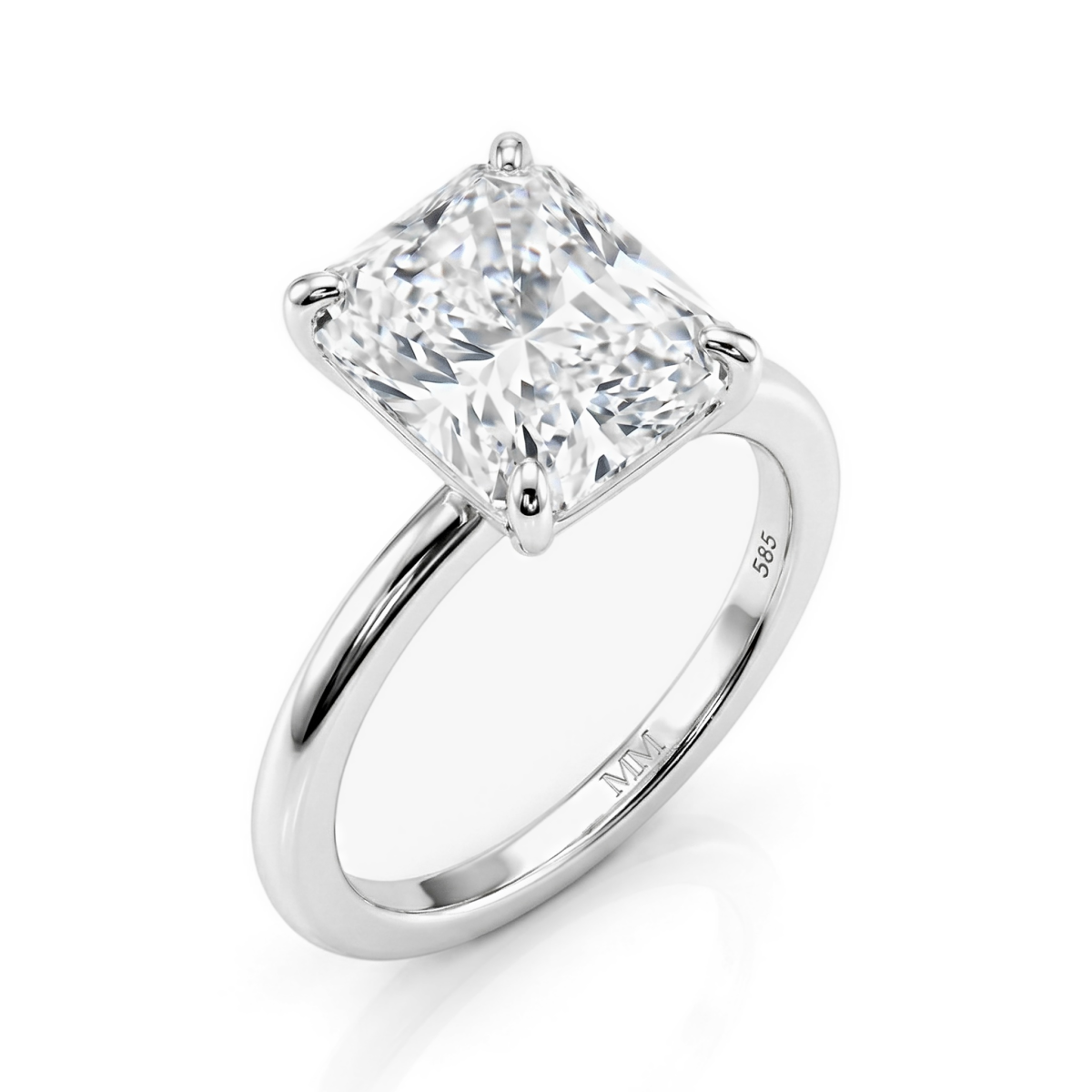 Radiana - Pierścionek Solitaire z Moissanitem w Szlifie Radiant