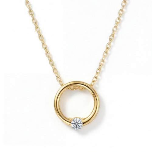 Luna - Współczesny Wisiorek z Moissanitem w Stylu Solitaire