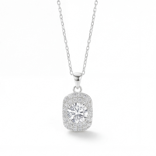 Memento - Wisiorek z Moissanitem w Designie Pavé Halo