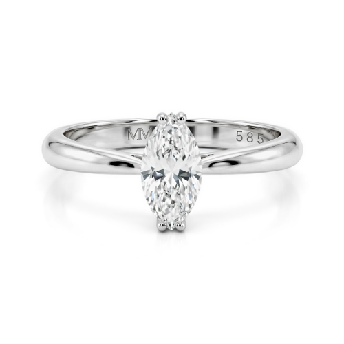 Liana - Pierścionek Solitaire z Moissanitem | Szlif Markiza