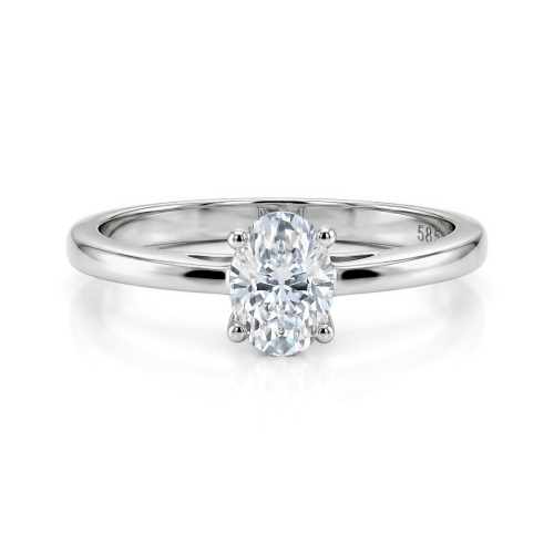Eloise - Pierścionek z Moissanitem Solitaire | Szlif Owalny