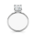 Mirabelle - Pierścionek Solitaire z Moissanitu o Szlifie Radiant z Oprawą Koszykową i Hidden Halo