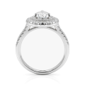 Athena - Gruszka Cut Moissanite Pierścionek Zaręczynowy z Podwójnym Halo i Pavé Szyną