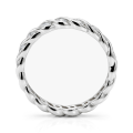 Celestine - skręcony pierścionek eternity z moissanitami w oprawie bezel