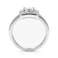 Sanctum - Pierścionek Zaręczynowy z Moissanitem w Szlifie Poduszki z Vintage Halo i Pavé Wieńcem