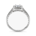 Paragone - Princess Cut Moissanite Halo Pierścionek Zaręczynowy Z Teksturowaną Obrączką