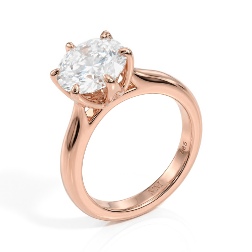Yulia - Pierścionek z Moissanitem Solitaire | Oprawa Tulipanowa