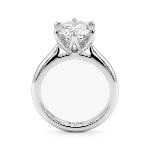 Yulia - Pierścionek z Moissanitem Solitaire | Oprawa Tulipanowa