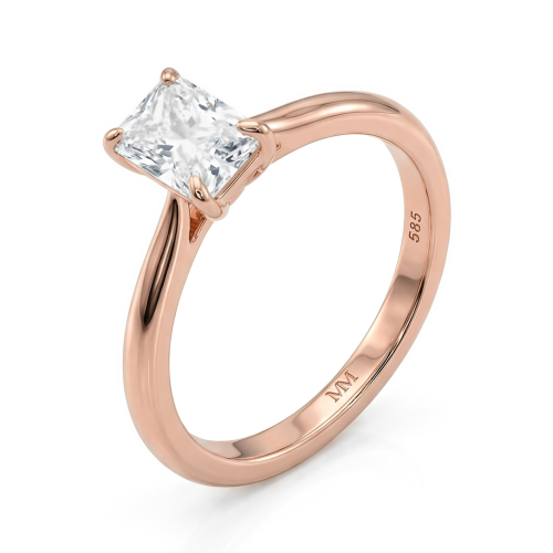 Lustra – Pierścionek Solitaire z Moissanitem | Szlif Radiant