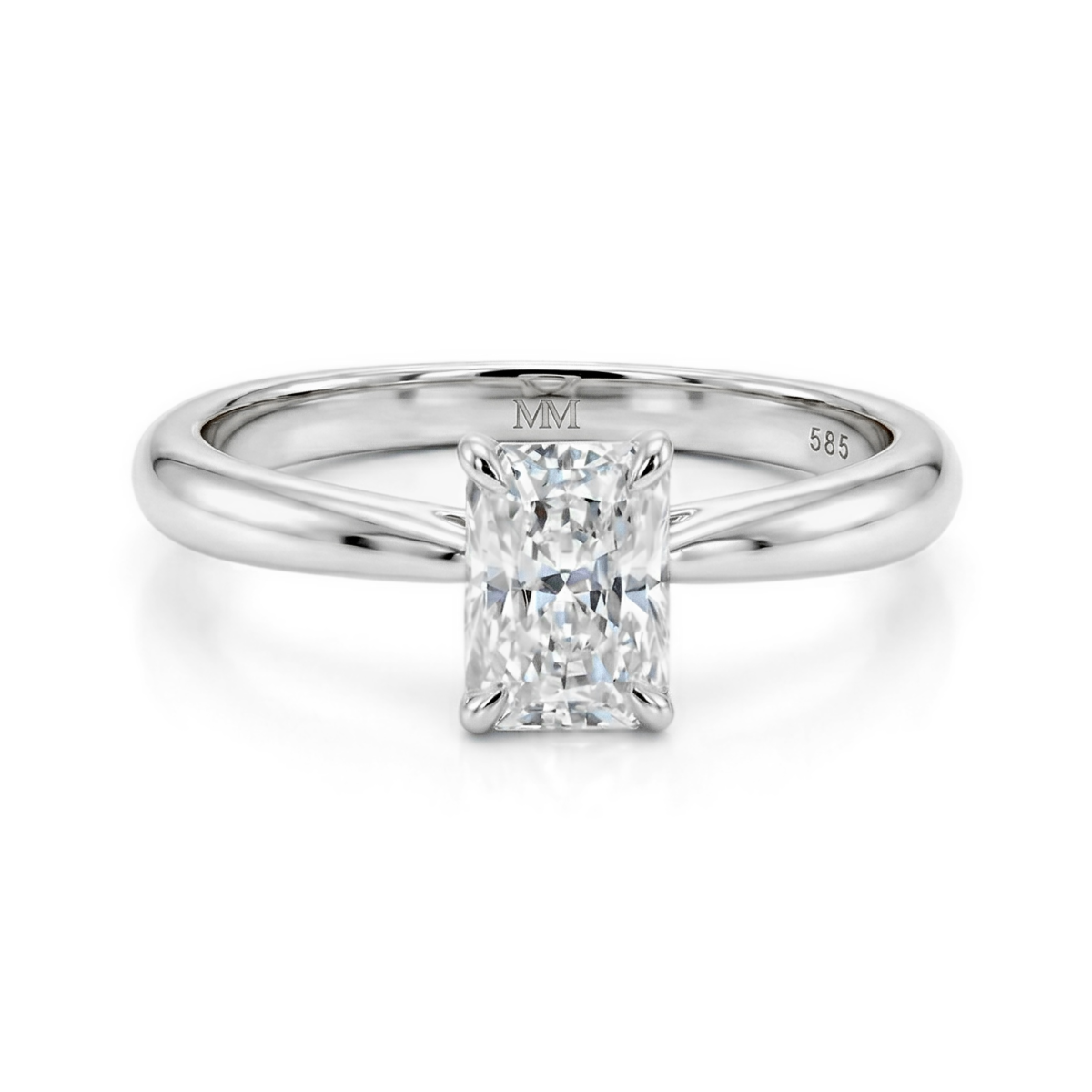 Lustra – Pierścionek Solitaire z Moissanitem | Szlif Radiant