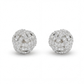 Cluster Spheres - kolczyki sztyfty z moissanitem w oprawie Pavé