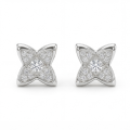 Sparkling Flowers - kolczyki sztyfty z moissanitami w oprawie pavé
