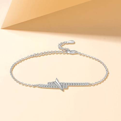 Volute - Bransoletka Chevron Z Moissanitami W Oprawie Pavé