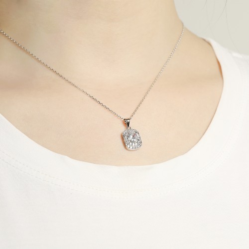 Memento - Wisiorek z Moissanitem w Designie Pavé Halo