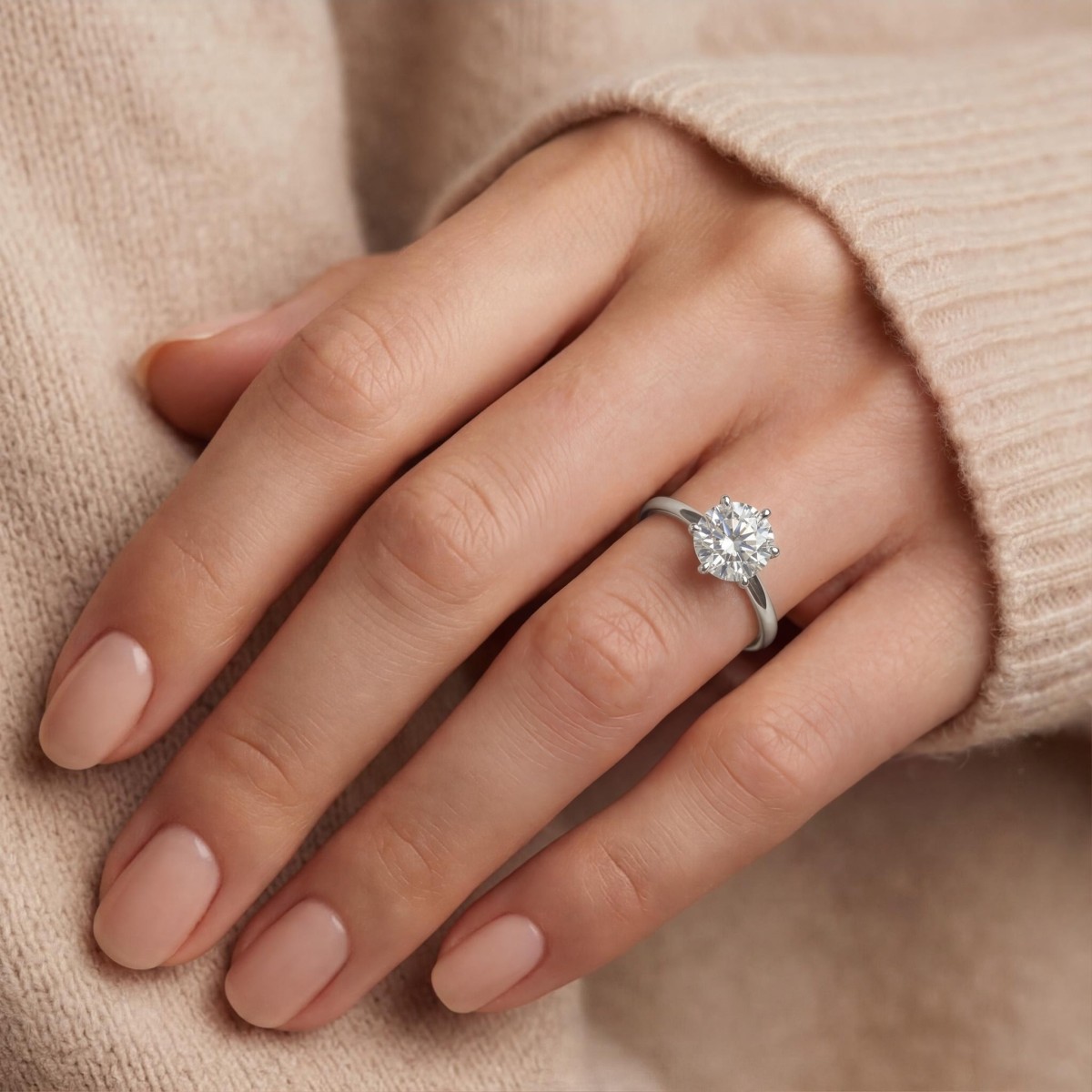 Ella - Pierścionek Zaręczynowy Solitaire z Moissanitem	