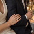 Demi - pierścionek solitaire z okrągłym moissanitem w oprawie półpełnej
