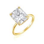 Mirabelle - Pierścionek Solitaire z Moissanitu o Szlifie Radiant z Oprawą Koszykową i Hidden Halo Mirabelle - Pierścionek Solitaire z Moissanitu o Szlifie Radiant z Oprawą Koszykową i Hidden Halo