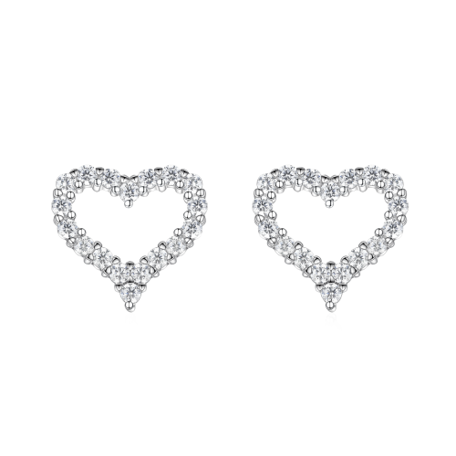 Corazon - Kolczyki Sztyfty z Moissanitem | Kształt Serca