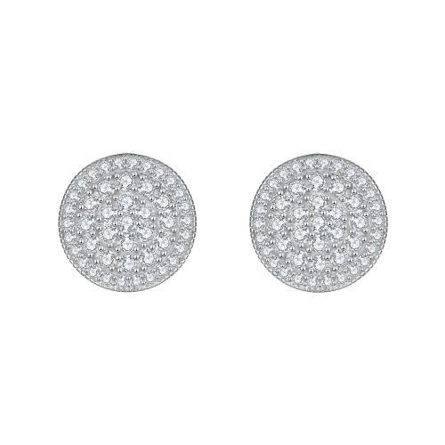 Round Clusters - Kolczyki Sztyfty z Moissanitem | Oprawa Pavé
