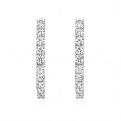 Pristine - Moissanite Petite Hoop Huggie Earrings