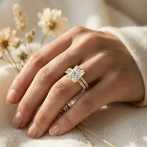 Komplety moissanitowych obrączek ślubnych