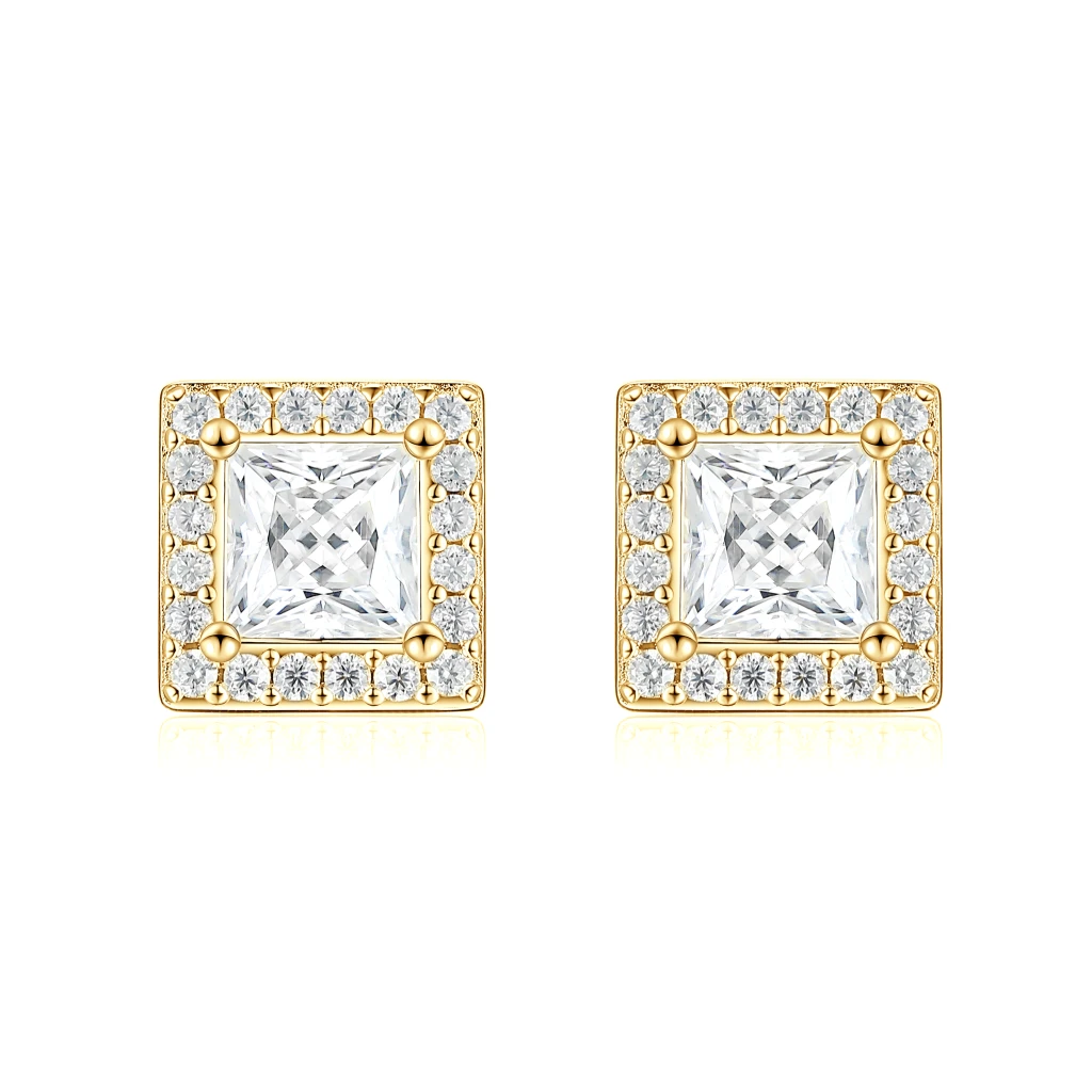 Imperia - Kolczyki Sztyfty z Moissanitem | Szlif Princess