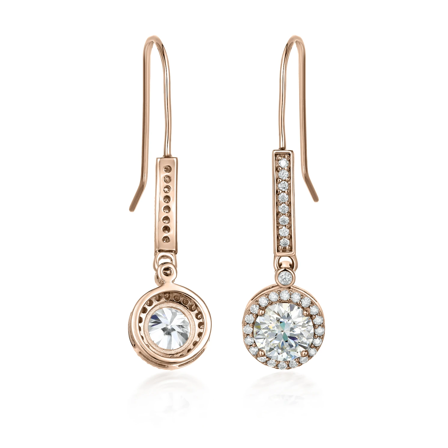 Luminary - Kolczyki Halo z Moissanitem