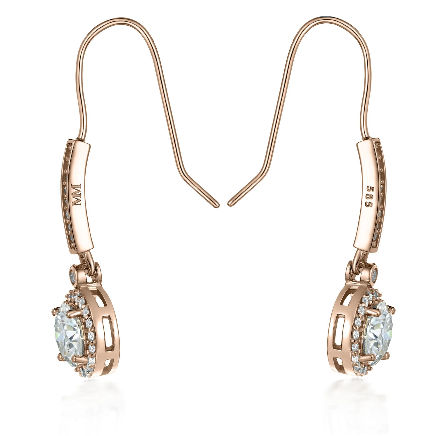 Luminary - Kolczyki Halo z Moissanitem