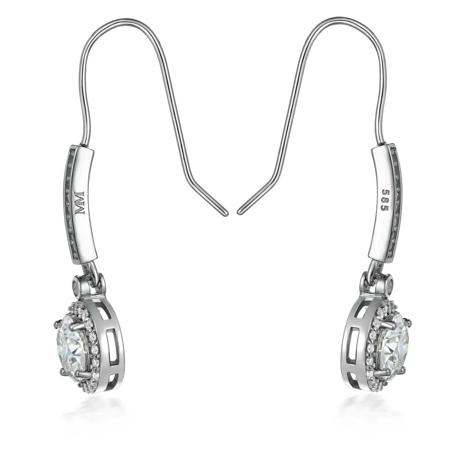 Luminary - Kolczyki Halo z Moissanitem