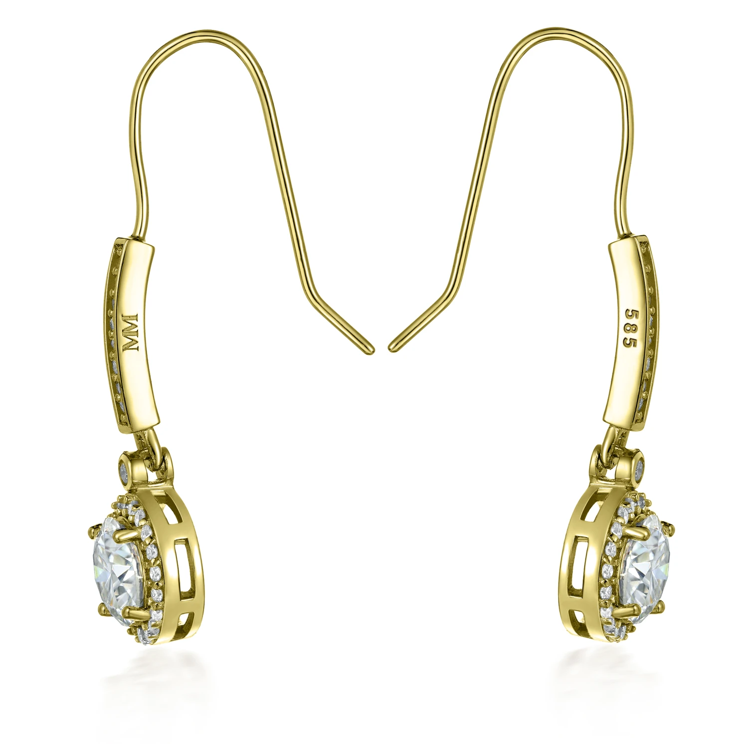 Luminary - Kolczyki Halo z Moissanitem