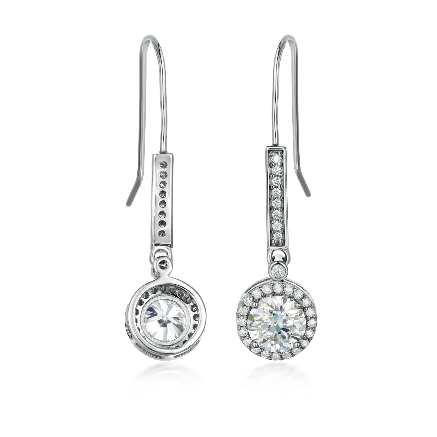 Luminary - Kolczyki Halo z Moissanitem