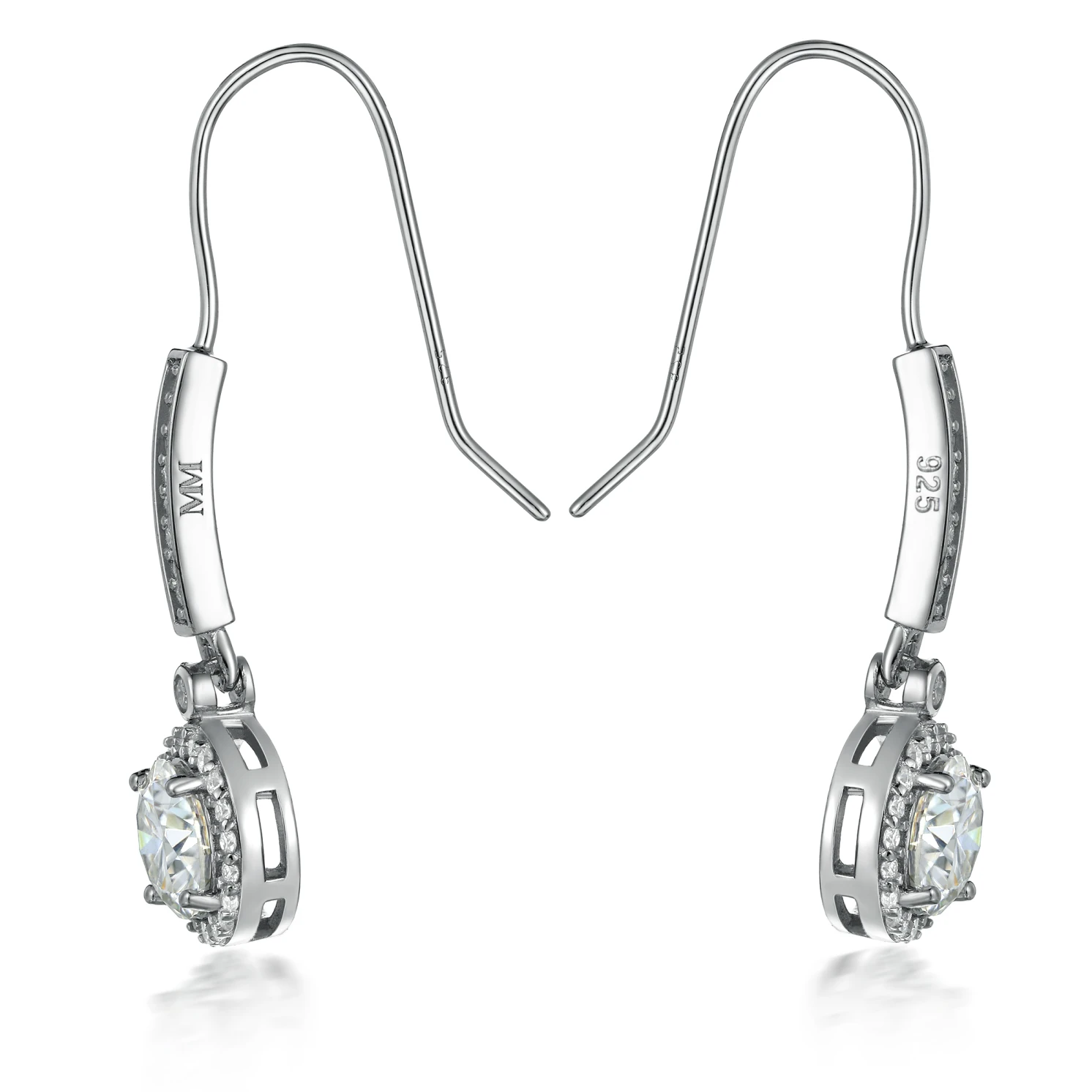 Luminary - Kolczyki Halo z Moissanitem