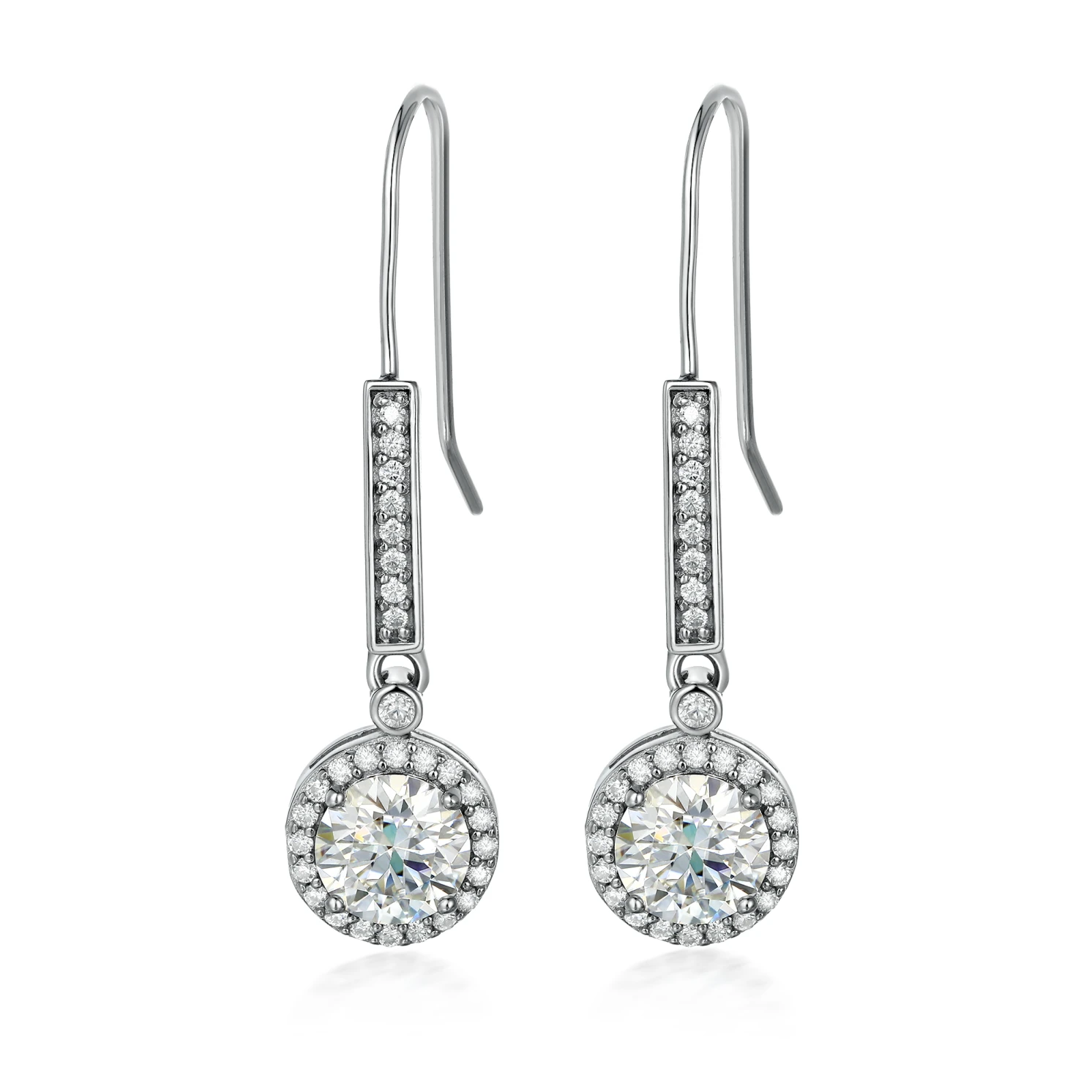 Luminary - Kolczyki Halo z Moissanitem