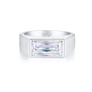 Maxton - Prostokątny Mężczyzna Pierścionek z Moissanite