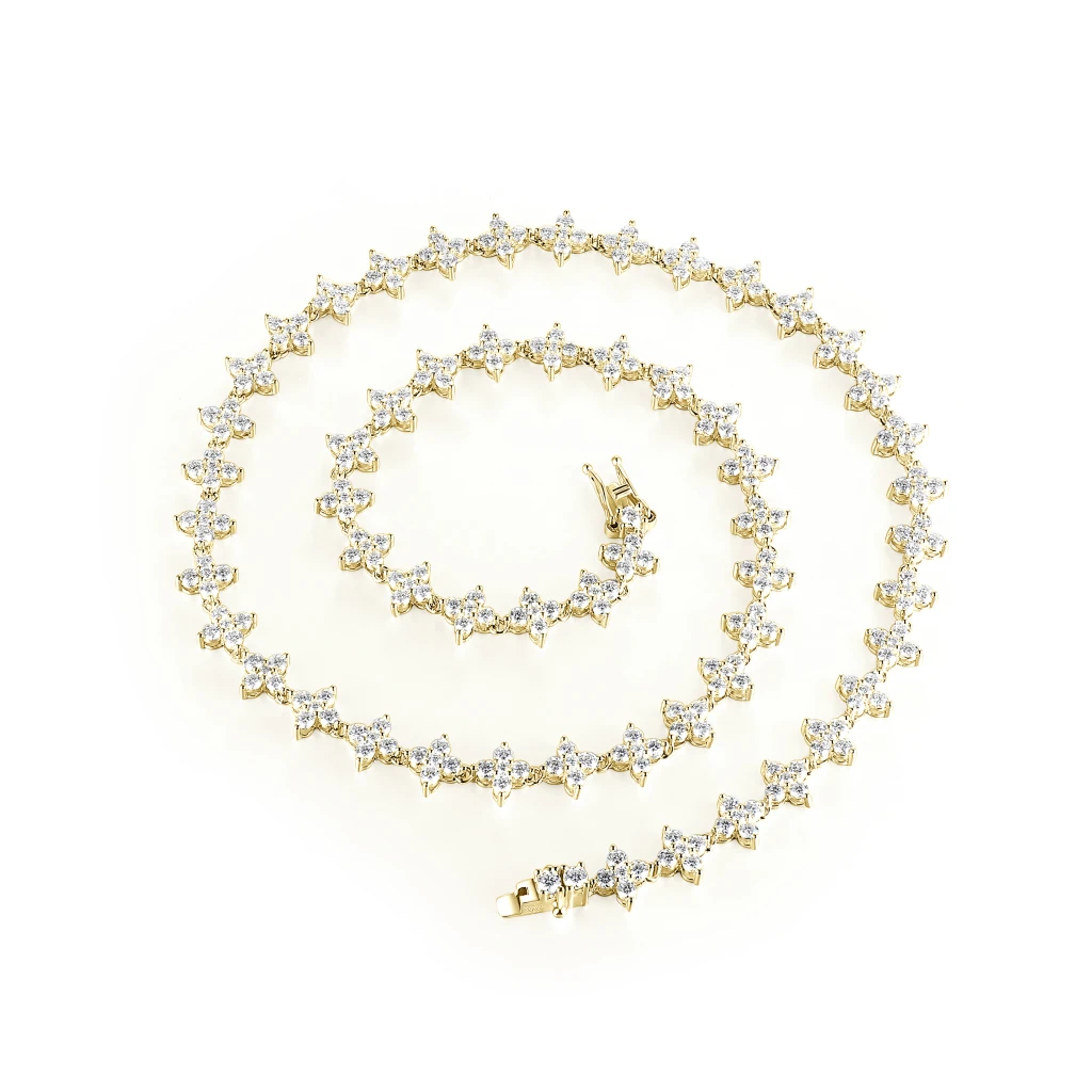 Pentara - Naszyjnik Tenisowy z Moissanitu w Ustawieniu Pavé