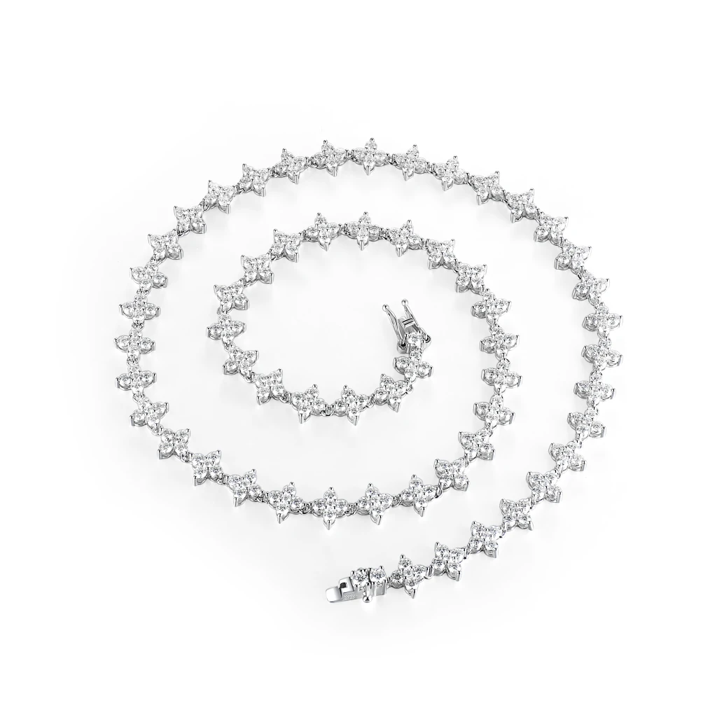 Pentara - Naszyjnik Tenisowy z Moissanitu w Ustawieniu Pavé